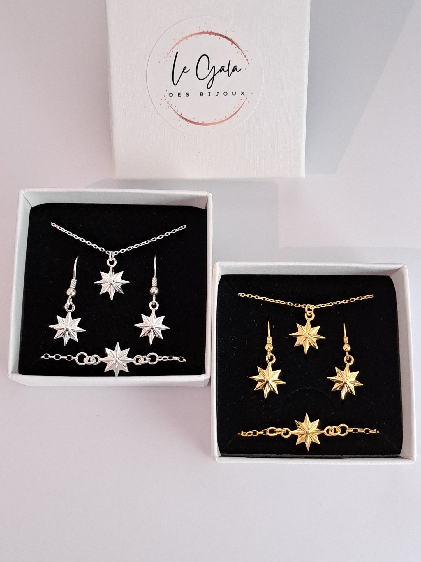 Boucles d'oreilles pendantes avec breloque étoile