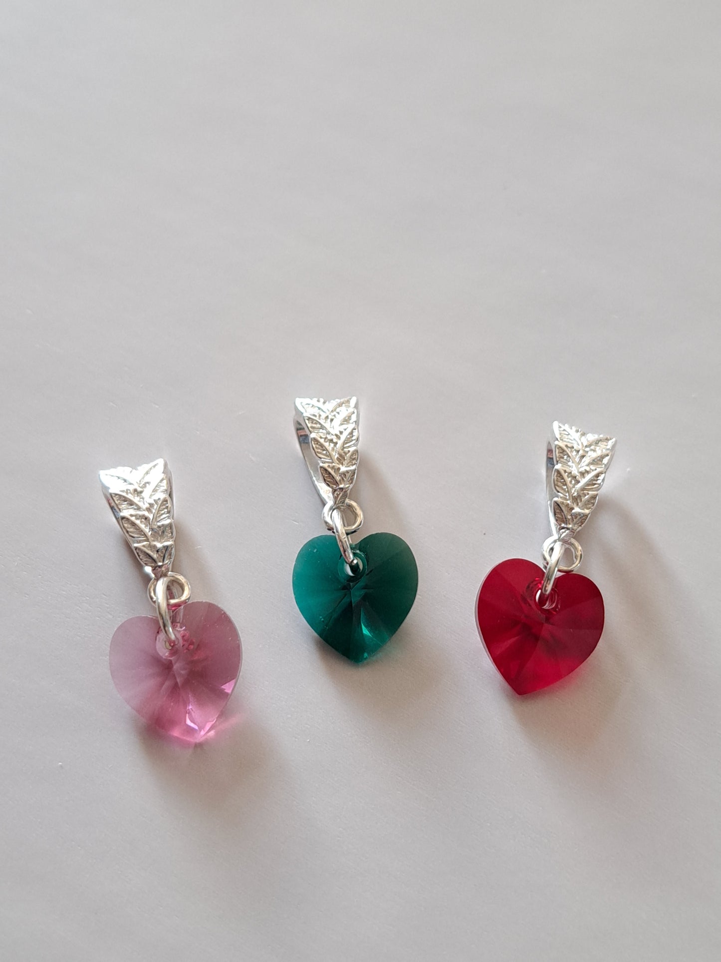 collier femmes en argent pendentif coeur cristal rose