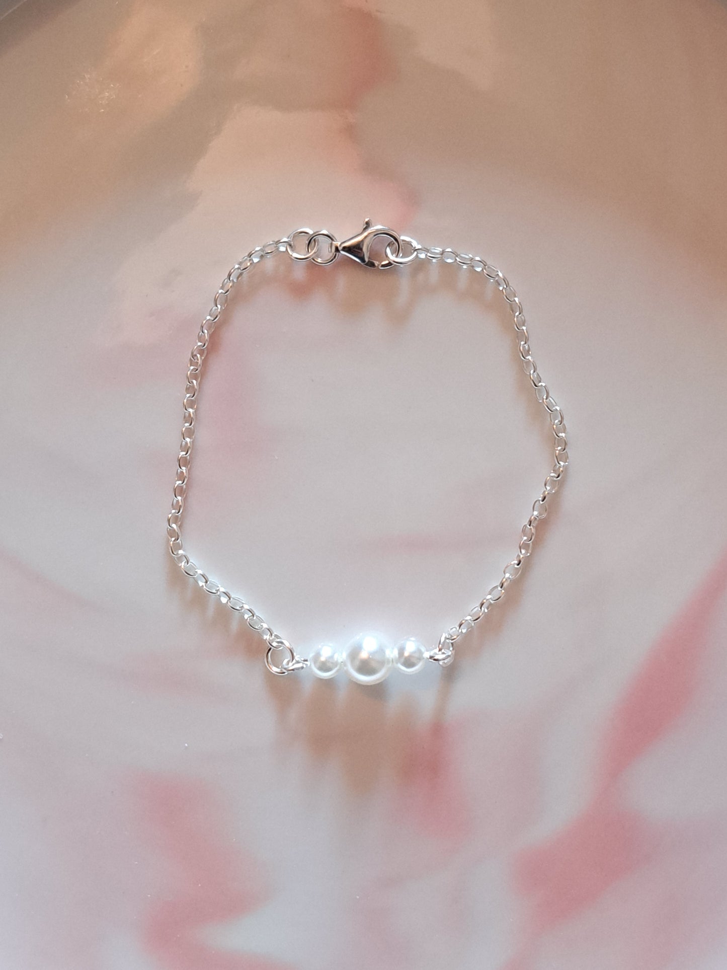 Bracelet 3 perles nacrées