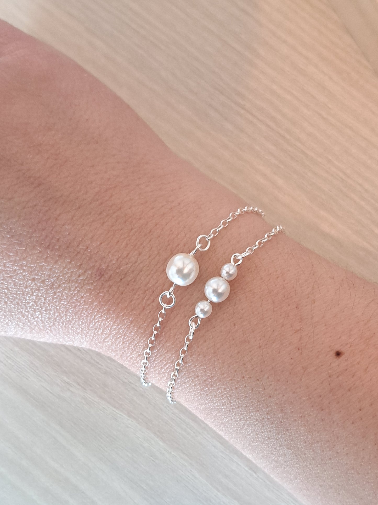 Bracelet 3 perles nacrées