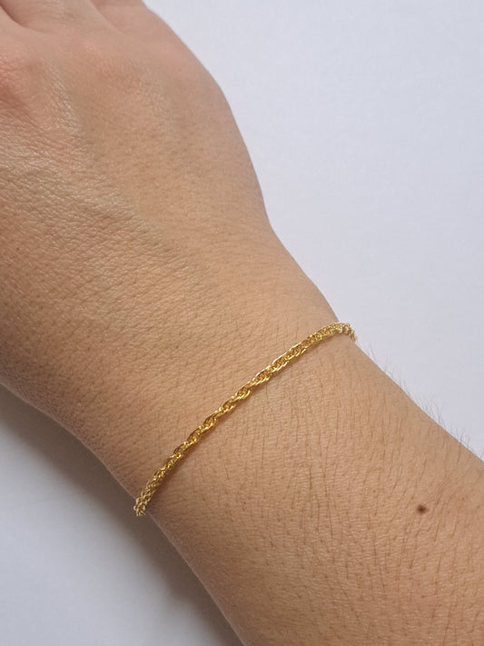Bracelet maille torsadée en argent doré à l'or 24k. Site de bijoux. France