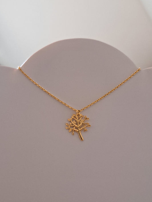 Collier doré avec pendentif arbre de vie
